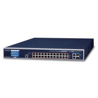 PLANET GS-6320-24UP2T2XV L3 24-Port 10/100/1000T 802.3bt PoE + 2-Port 10GBASE-T + 2-Port 10G SFP+ Managed Switch with LCD Touch Screen and Redundant Power